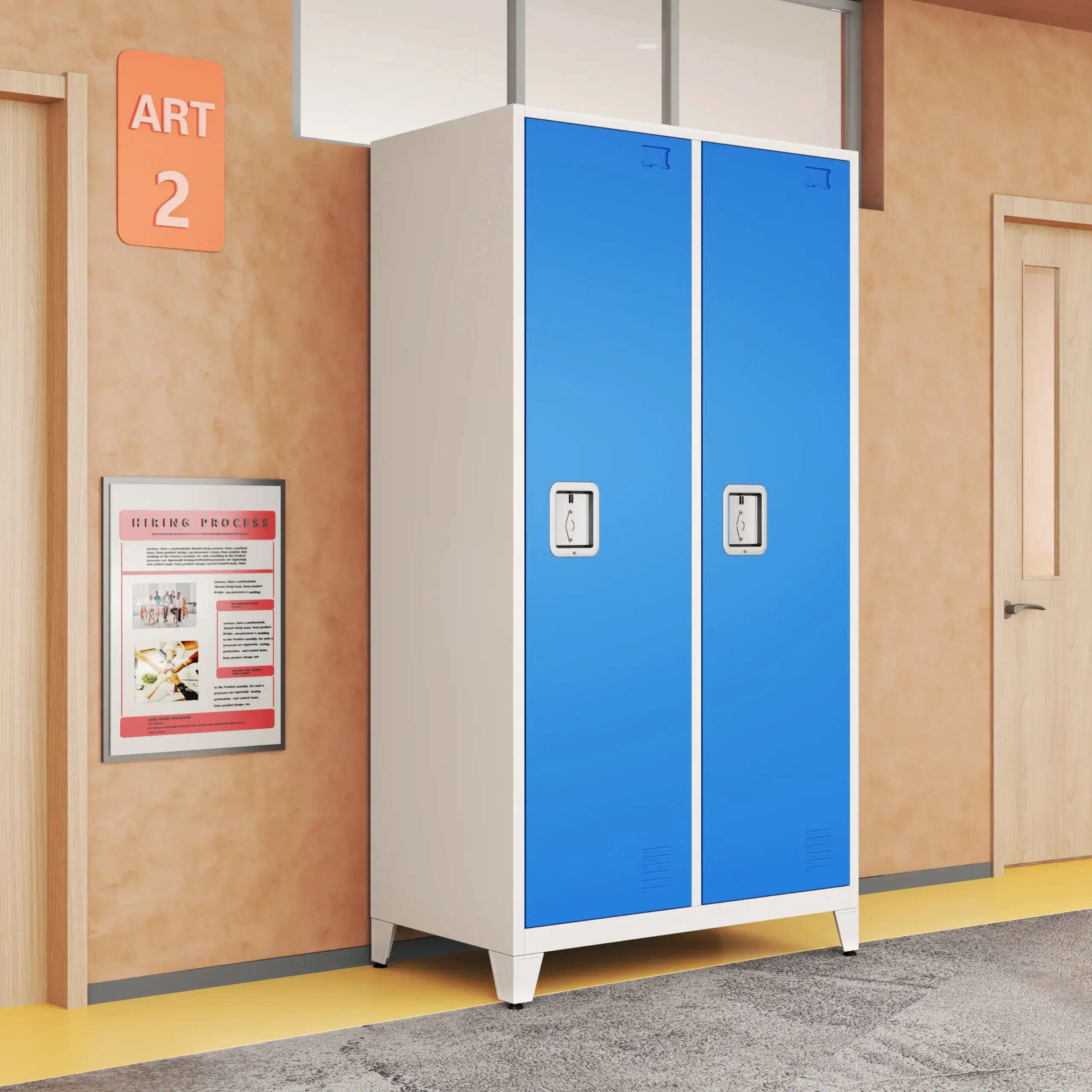 steel locker with sand feet- 2 doors