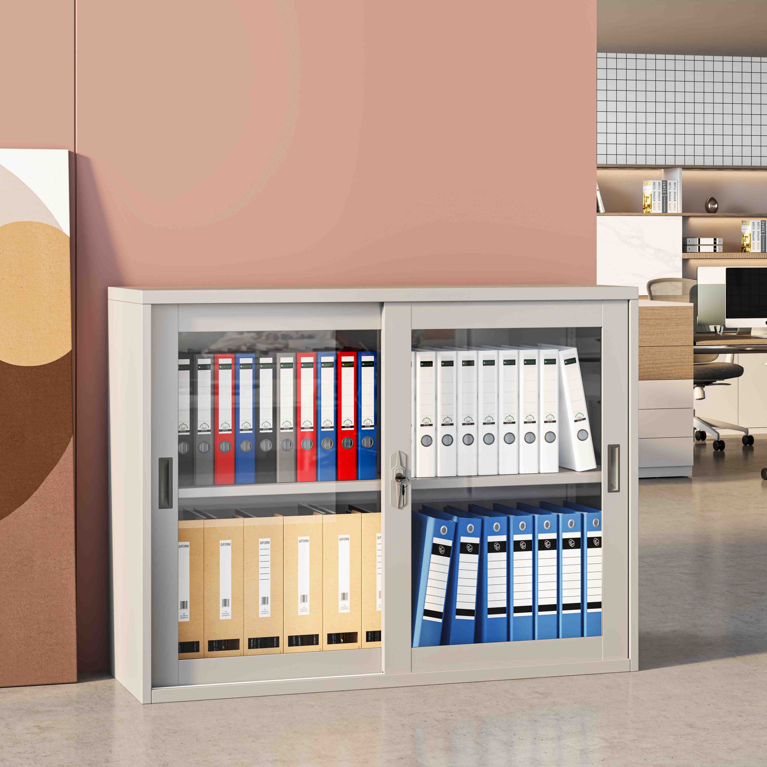 glass door filing cabinet
