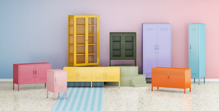 mint-green-steel-cabinet-in-scandinavian-bedroom